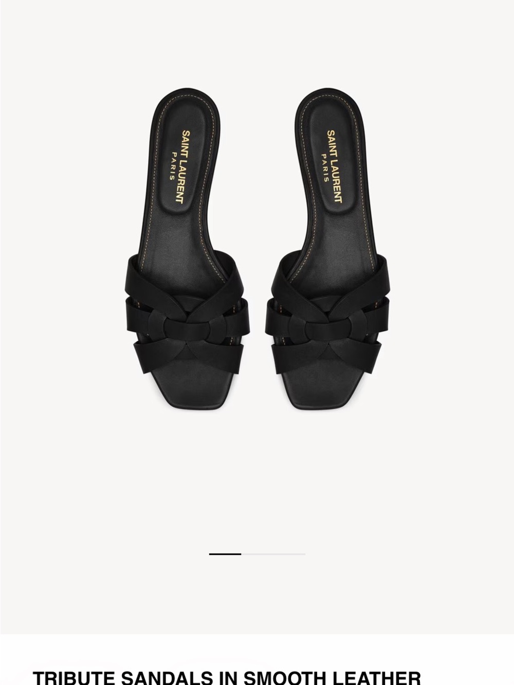 Saint Laurent Black Braided Leather Slide Sandals - Picture 6 of 6